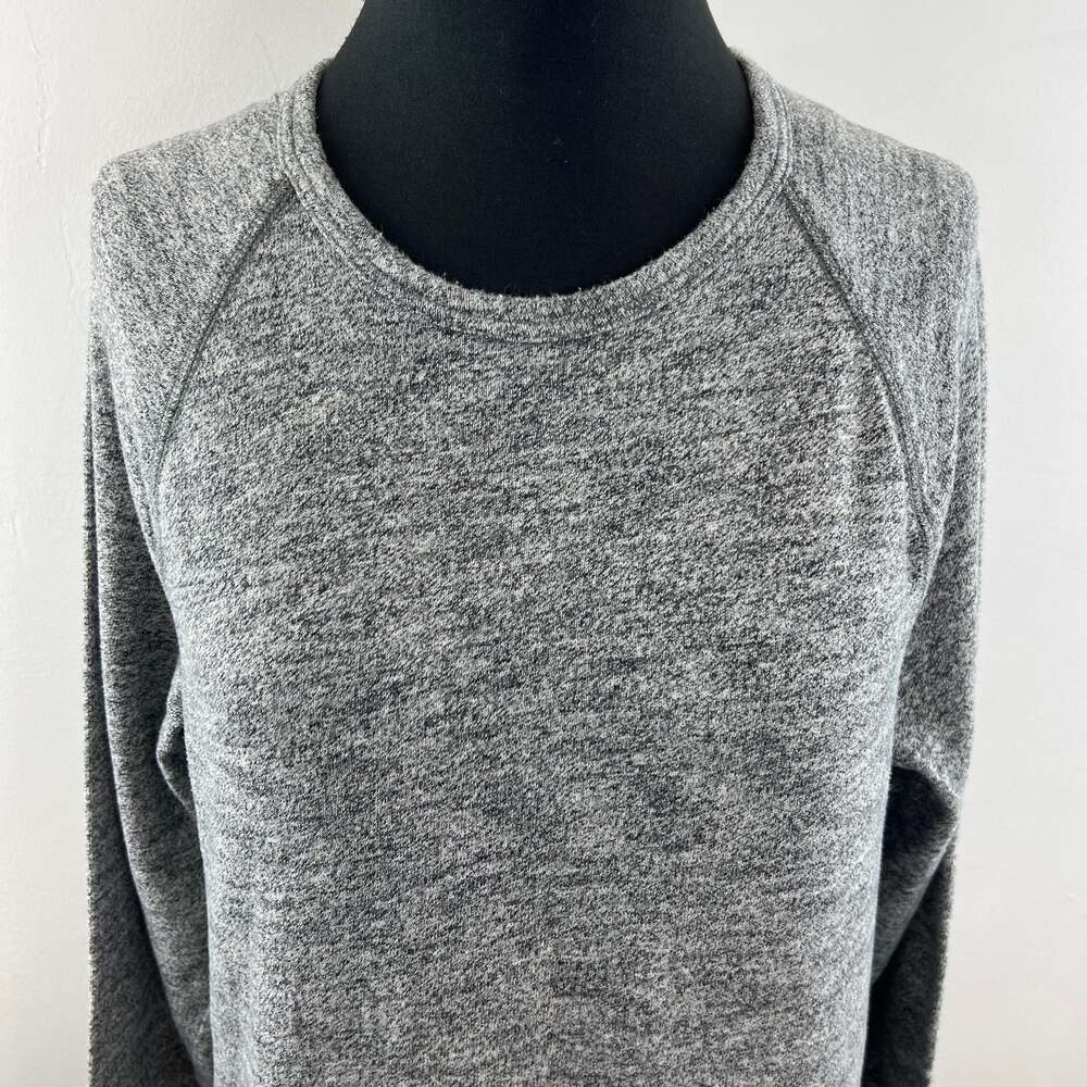FAHERTY Crewneck Long Sleeve Top Gray Cotton Raglan Sleeve Pullover Size M - Picture 3 of 9